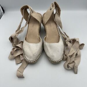 ASOS DESIGN Tyra‎ closed toe wedges in natural linen